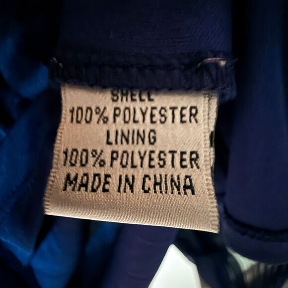 Liliana Pleated Sheer Flowing Cape Sleeve Blouse Navy Blue Women's Size Large - Picture 5 of 6